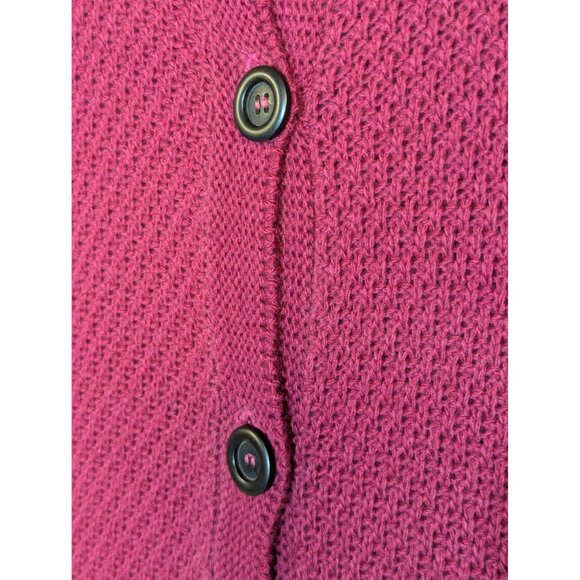 Liz & Me 4X Button-Up Raspberry Acrylic Knit Cardigan Sweater - Picture 2 of 7